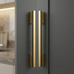 Poignées de meuble modernes en zinc, base carrée, design minimaliste, durables, antirouille, pour cuisine, mobilier de bureau, bâtiment, villa - Product Image 3