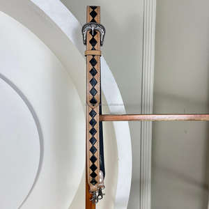 Correa de hombro de cuero mecanizada a mano multifunción ajustable personalizada patrón a cuadros correas de bolso de cuero genuino para Unisex - Product Image 5