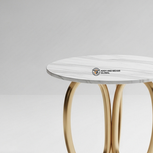 Wholesale Custom Hexagonal Pattern Gold Metal <b>Stool</b> – Premium Marble Top Side Table – Durable Decorative Furniture - Product Image 3