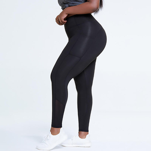 High Waist Black Full Length <b>Leggings</b> <b>Seamless</b> Knitted Stretch Breathable Sporty Women's Workout Pants All Seasons - Product Image 5