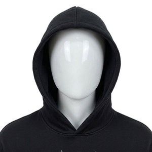Sweat à capuche en molleton noir pour homme avec motif à pois en strass scintillants, tissu respirant, coupe classique, vêtement décontracté pour l'automne - Product Image 3