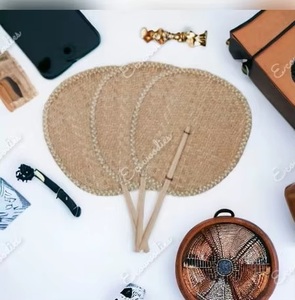 Ecowoodies Personalized Creative Summer Cooling Art Deco Hanging & Movable 4-Piece Bamboo and Raffia Woven Handmade <b>Craft</b> - Product Image 3
