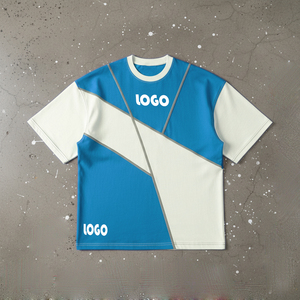 Camiseta de hombre personalizada al por mayor, bicolor, mitad negra, mitad blanca, con paneles. - Product Image 4