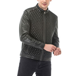 High Quality <b>Men's</b> Winter Genuine Leather Jacket Stand Collar Warm Black Stand Canvas Fashionable Plain jacket for <b>men</b> - Product Image 2