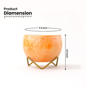 Macetas Decorativas de Mármol Naranja para Mesa, Macetas Pequeñas para Interiores, para Suculentas, Cactus, Plantas Verdes Pequeñas, Decoración del Hogar - Product Image 2