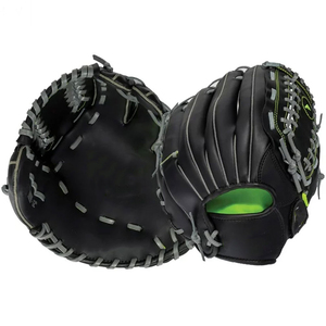 Professional Leather Baseball Glove H-Web Right-Handed Outfield Full Finger Non-Slip Hook And Loop Closure Adult Size - Product Image 1