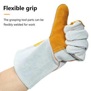 Gants de soudure en cuir Vantrex Industries, couleur personnalisée jaune, protection thermique de la paume, longueur jusqu'au coude, pour l'extérieur, toutes saisons - Product Image 3