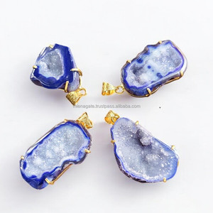 จี้คริสตัลอาเกตสีดำดรูซี่คุณภาพพรีเมียมขายดีที่สุด สร้อยคอขายส่ง หินกึ่งมีค่าธรรมชาติ งานฝีมือ ของขวัญ จีโอด - Product Image 2