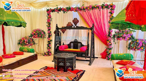 Sangeet-escenario de boda colorido, decoración nocturna, estilo indio, elegante, para escenario - Product Image 4