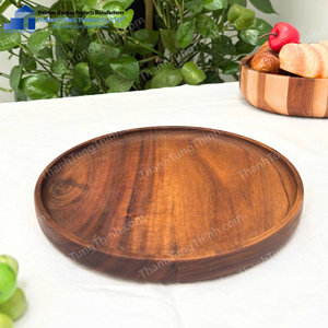 Assiette en bois naturel multi-formes, résistante à la chaleur, écologique, fabriquée au Vietnam, pour la cuisine - Product Image 5