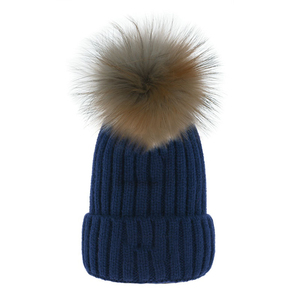 Unisex Custom Logo Ribbed Wool Knit <b>Beanie</b> Pom Pom Winter Cuffed <b>Hat</b> Character Breathable Waterproof Adjustable for Men <b>Women</b> - Product Image 3