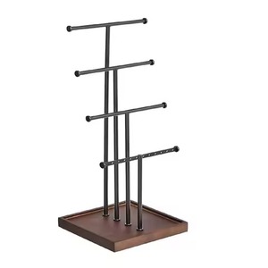 Support à bijoux élégant en métal, présentoir de luxe pour colliers, boucles d'oreilles, bracelets, bagues, organisateur de présentation pour coiffeuse et table de maquillage - Product Image 4