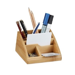 Support à stylos en bois rustique, organisateur en bois naturel de qualité supérieure pour le bureau, le rangement de fournitures de bureau et la décoration de l'espace de travail - Product Image 1