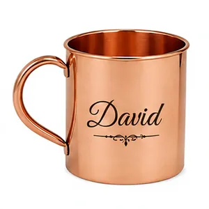 Taza de cobre personalizada con el nombre de David y grabado personalizado |   Taza para Beber Hecha a Mano de Cobre Puro |   Taza de Regalo Premium - Product Image 1