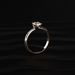 Anillo Solitario Ovalado de Moissanita de 1.00 Quilates con Banda Delgada de 1.5mm en Oro Rosa de 18K para Suministro al por Mayor, Joyería de Boda para Inventario de Joyerías - Product Image 2