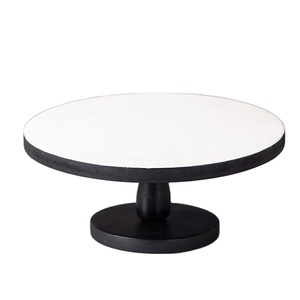 Support à gâteau décoratif en bois fait main et écologique pour présentation de desserts de mariage, utilisation domestique et culinaire, compatible lave-vaisselle - Product Image 1