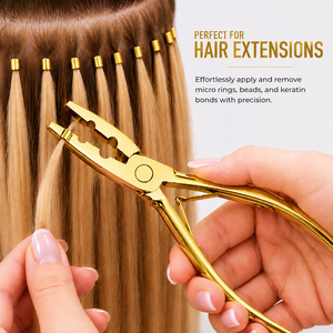 Pinzas de Acero Inoxidable para Extensiones de Cabello, Herramienta Profesional para la Instalación y Remoción de Extensiones de Cabello con Cinta Adhesiva y Anillos Micro - Product Image 4