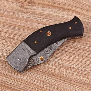 Handmade Damascus Steel Industrial Grade OEM Multi-functional Everyday Carry Folding <b>Knife</b> Liner <b>Lock</b> Pocket Outdoor EDC Wooden - Product Image 4