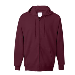 Men's Solid Winter Casual <b>Zip</b>-Up <b>Hoodie</b> 100% Cotton Fleece Boxy Cropped with Sleeves Zipper <b>Pockets</b> - Product Image 3