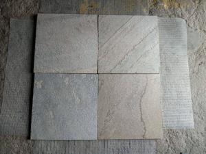 หินหินชนวนควอตซ์สีเทาแบบแยกด้วยมือมีพื้นผิวขรุขระแท้ทุกด้านสำหรับปูสวนกลางแจ้ง - Product Image 4