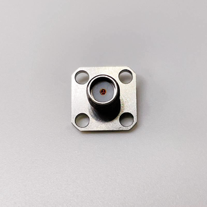 F Female Square Panel Mount Connector 25mm Four Hole Flange Coaxial Chassis Receptacle Solder Post RF <b>Adapter</b> Bulkhead Nickel Pl - Product Image 4