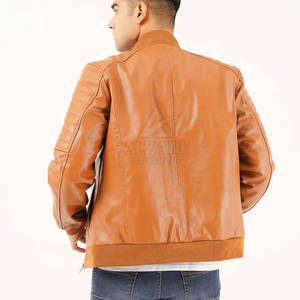 Chaqueta de cuero bomber de invierno para hombre, hecha a medida, de alta calidad, en cuero Sock nuevo. - Product Image 3