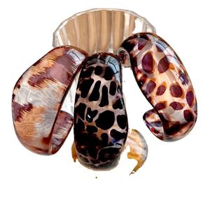 Cuentas de joyería resina acrílico pulsera brazalete exagerado deslumbrante Multicolor ancho Irregular cuadrado acrílico pulseras para - Product Image 4