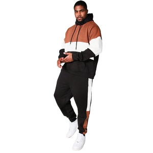 OEM Wholesale Men's Pullover Hooded Sporty <b>Jogger</b> Tracksuit 100% Cotton Breathable Fleece Drawstring Closure Regular Fit 2025 - Product Image 1