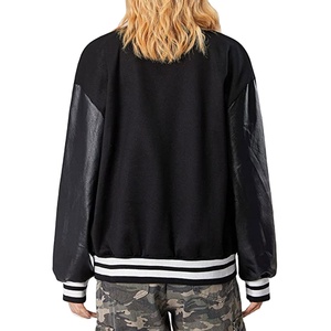 Custom Winter Luxury Women's Cropped College <b>Jacket</b> Chenille Embroidery Letterman Wool Varsity Stylish Breathable Woven <b>Jacket</b> - Product Image 2