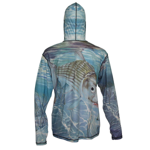 Sudadera con Capucha para Pesca para Hombre, Estampado Completo con Diseño de Peces, Protección UPF 50 Anti-UV, Manga Larga, Ropa para Actividades al Aire Libre - Product Image 2