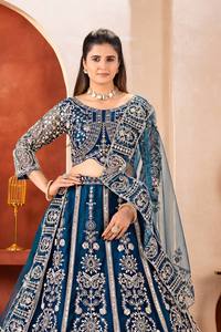 Latest Women Wedding Party Festival Wear Butterfly Net <b>Material</b> Lehenga Choli <b>Sequins</b> Codding Embroidery Work Recycled <b>Materials</b> - Product Image 2