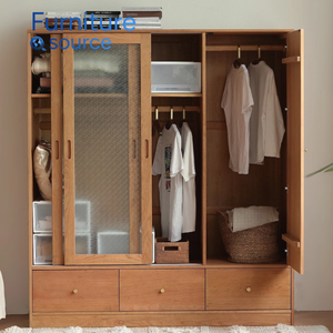 Modern Durable Spacious <b>Wooden</b> <b>Wardrobe</b> for Daily Bedroom Use Skilled Furniture Factory Vietnam Production - Product Image 1