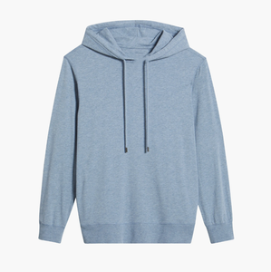 Sudadera con Capucha Larga para Hombre, Color Azul Claro, 100% Algodón, Felpa, Impresión Digital, Estilo Casual, para Invierno - Product Image 5