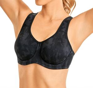 High for Sports <b>Bra</b> Adjustable X-Back Fitness Top Shockproof Full Coverage Plus Size Gym Activewear Breathable <b>Padded</b> Front - Product Image 6