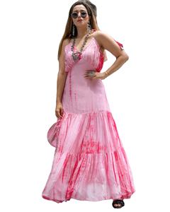 2024 verano venta al por mayor Color sólido Tie Dye mujeres elegante vestido mujeres Sexy Max alta calidad sin mangas vestidos de noche para mujeres - Product Image 1