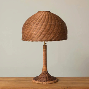 Wholesale Handcrafted Rattan <b>Mushroom</b> Table Lamp Nightstand Light <b>For</b> Home Hotel Resort Bedroom Living Room Office <b>Decor</b> - Product Image 4