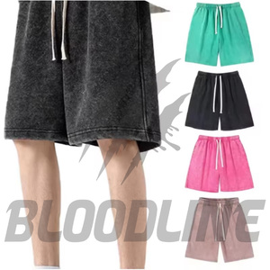 Shorts courts pour hommes en PU noir, taille haute, taille élastique, couleur unie, style décontracté - Product Image 4