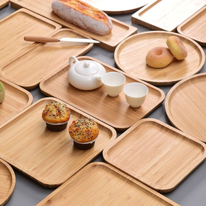 Plateau de service alimentaire en bois en gros, fait main, rond, en bois naturel, pour présentation et rangement, en promotion - Product Image 4