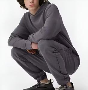 Ensemble de survêtement délavé pour homme de qualité supérieure, en tissu respirant, pour le sport et le jogging, avec sweat à capuche et pantalon, grande taille, style streetwear décontracté, OEM, très demandé - Product Image 1