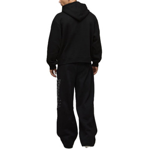 Sudadera con capucha extragrande para hombre, con cremallera completa, de algodón y forro polar, con logo minimalista en el pecho, estilo urbano, fabricación OEM, venta al por mayor, marca privada, color negro - Product Image 2