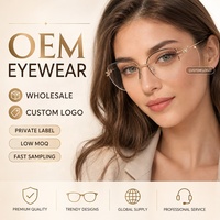 Montures optiques métalliques demi-cerclées œil de chat pour femmes, légères, avec charnières à ressort et embouts de branches en acétate, vente en gros, fabricant de logos personnalisés