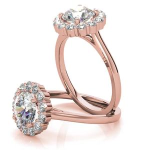 Designer 18k Solid Gold Halo Lab Grown <b>Diamond</b> Cathedral Engagement & Anniversary <b>Ring</b> IGI Certified Women's - Product Image 5