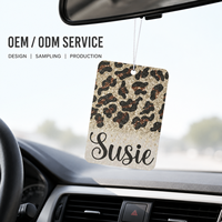 Désodorisant de voiture personnalisé avec pompon, carte parfumée suspendue avec logo, impression couleur recto-verso