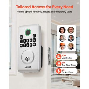 Serratura Intelligente con Design Innovativo Easy-Grip, Ingresso Senza Chiave, Codici Utente Personalizzabili, Blocco Automatico con Chiave e Funzione Deadbolt - Product Image 2