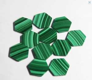 Natural Green Malachite 10mm Flat Hexagon Shape Cabochon Gemstone for Silver Jewelry Making Gemstone Pendent Birthstone Bracelet - Product Image 4