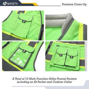Chaleco de Seguridad de Trabajo de Alta Visibilidad ANSI Clase 2, Resistente, con Logotipo Personalizado, Múltiples Bolsillos, Reflectante, 2026 - Product Image 5