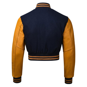 Veste de baseball courte personnalisée pour femme, en mélange de laine, style streetwear, service d'échantillonnage disponible, qualité export - Product Image 6