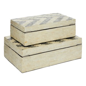 Boîte à bijoux rectangulaire moderne de luxe en cuir bleu marine avec couvercle, 1 couche, conteneur de rangement à charnière - Product Image 6