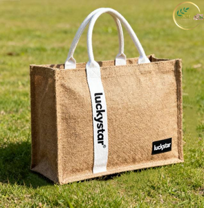 Sac de courses en toile de jute écologique avec laminage imperméable - Product Image 2