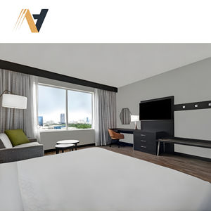 Ensemble de meubles de chambre à coucher Queen moderne et durable pour hôtel, programmes de rénovation et de modernisation des chambres d'hôtes commerciales pour Holiday Inn Twin XL King - Product Image 1